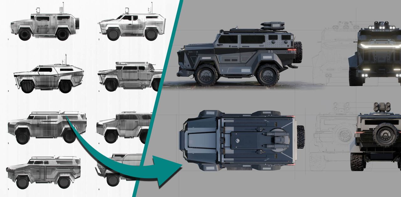 Concept Art Process for a Military FPS Vehicle
