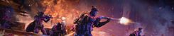 Soldiers are firing guns as they fight their way through a casino in a video game like setting. 
