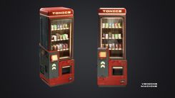 A concept art design for the science fiction spaceships vending machine. The vending machine is more sci-fi in look, and has quite a few options for people to choose from including food and drinks.